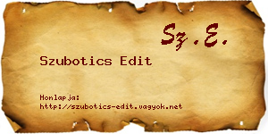 Szubotics Edit névjegykártya